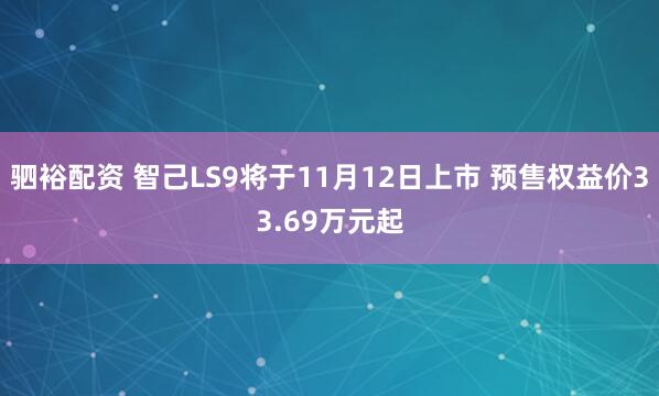 驷裕配资 智己LS9将于11月12日上市 预售权益价33.69万元起
